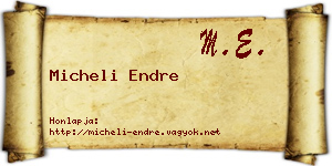 Micheli Endre névjegykártya